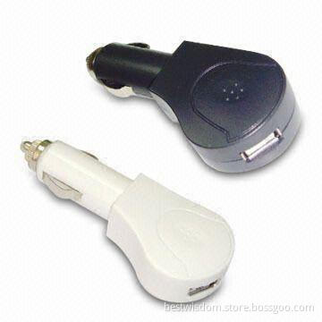 USB In-Car Chargers with 500mA to 2A Charging Rate and 12 to 24V DC Input Voltage